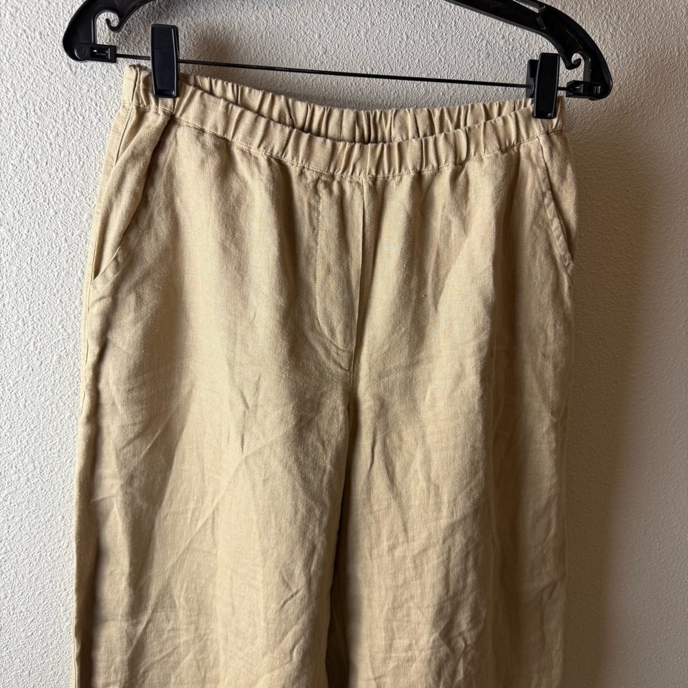 NWOT Frank & Eileen Maisie Pull On Crop Wide Leg Linen Pant Casual Women’s Small - Picture 4 of 12